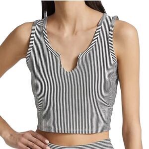 Year Of Ours Seersucker Notch Tank Top In Black And White Women’s Size XS NWT
